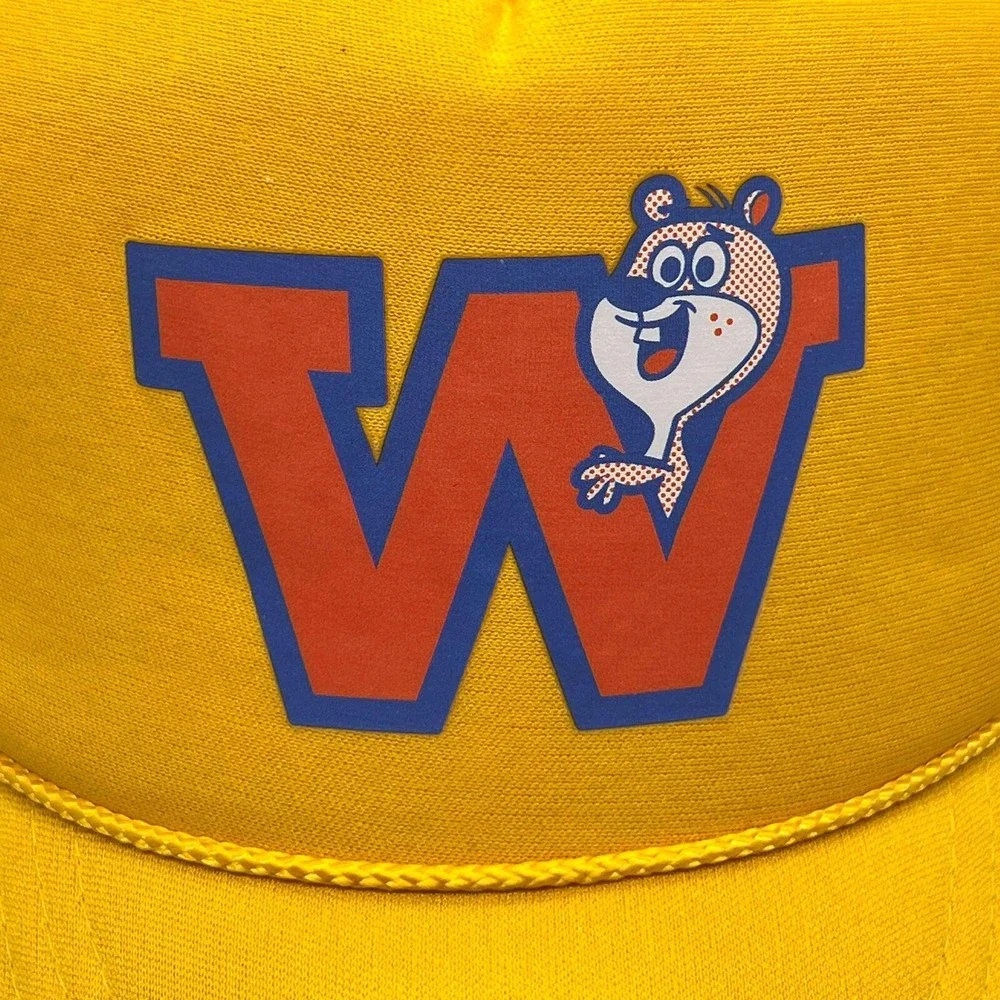 Wally's Letterman Yellow Squirrel Foam Trucker Hat/adjustable SnapBack Cap YOUTH - Picture 3 of 11